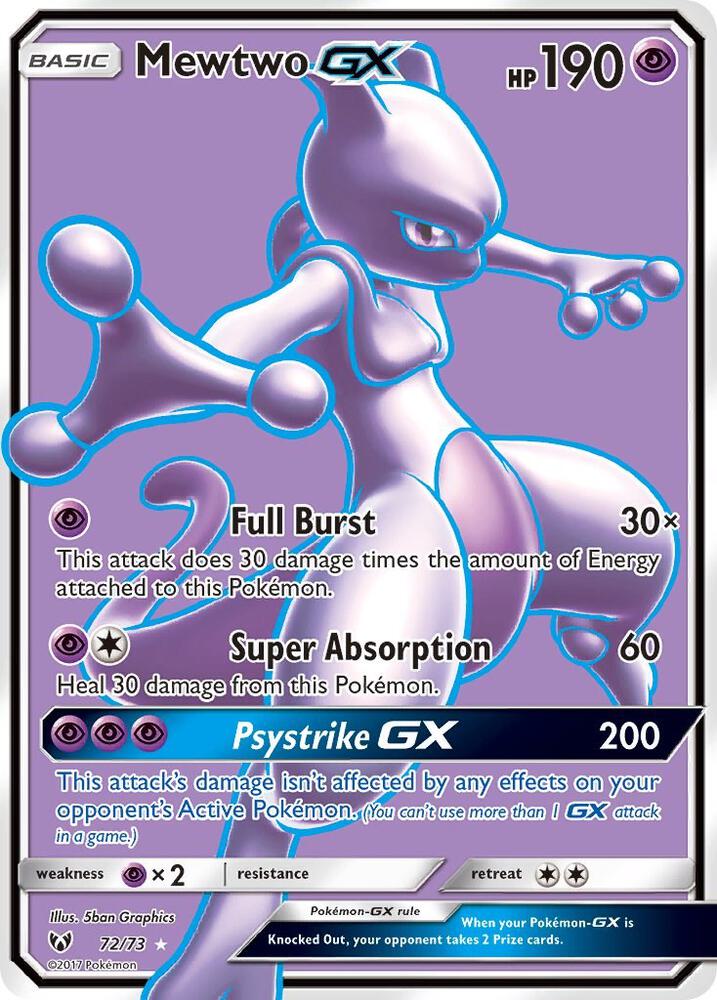 Mewtwo GX - Shining Legends #72/73 - Holofoil - Near Mint