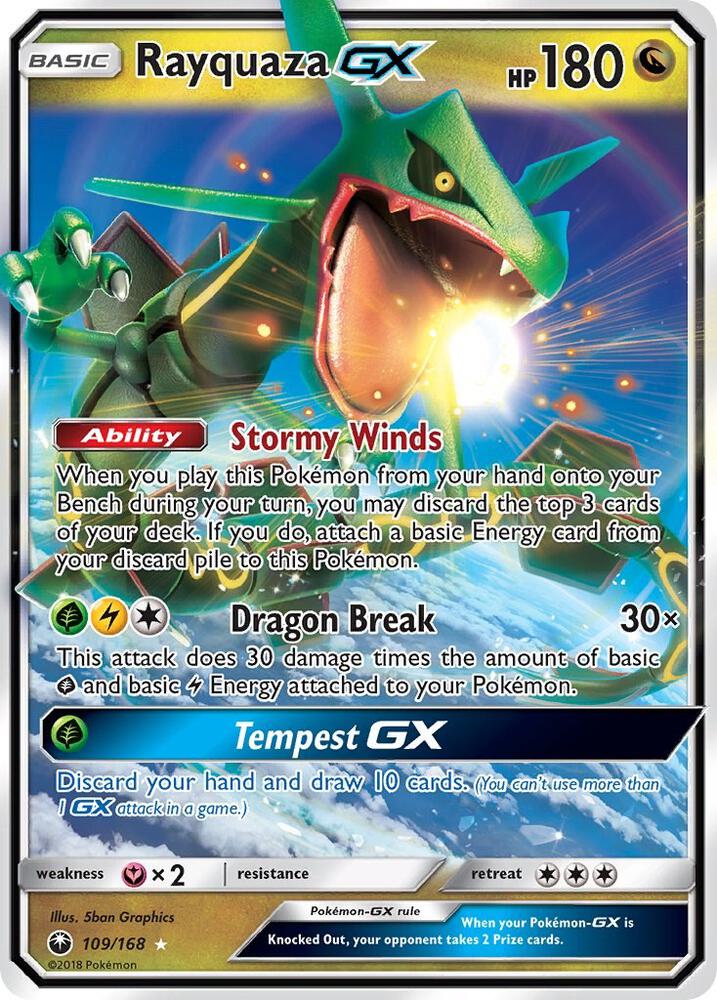 Rayquaza GX - SM - Celestial Storm #109/168 - Holofoil - Near Mint