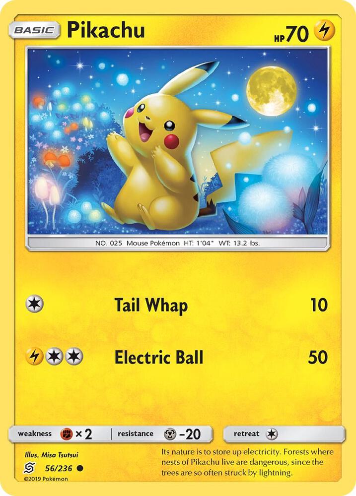 Pikachu (56) - SM - Unified Minds #56/236 - Reverse Holofoil - Lightly Played