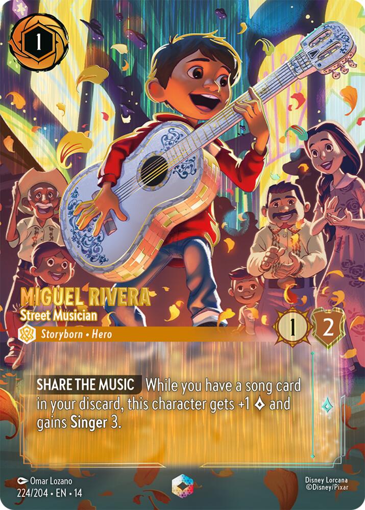 Miguel Rivera - Street Musician (Enchanted) - Hyperia City #224/204 - Holofoil - Near Mint