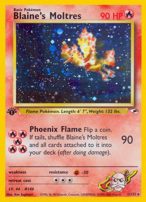 Blaine's Moltres - Gym Heroes #001/132 - Unlimited Holofoil - Near Mint
