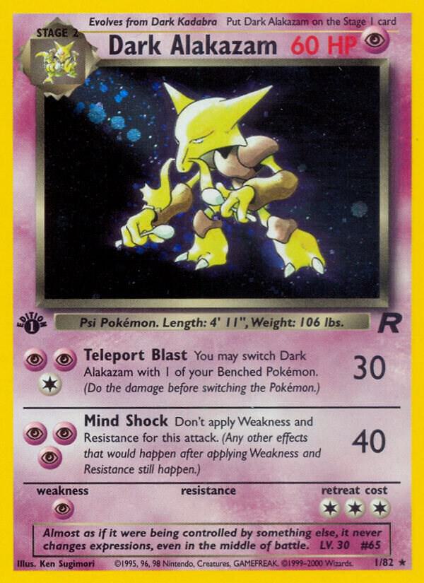 Dark Alakazam - Team Rocket #01/82 - Unlimited Holofoil - Near Mint
