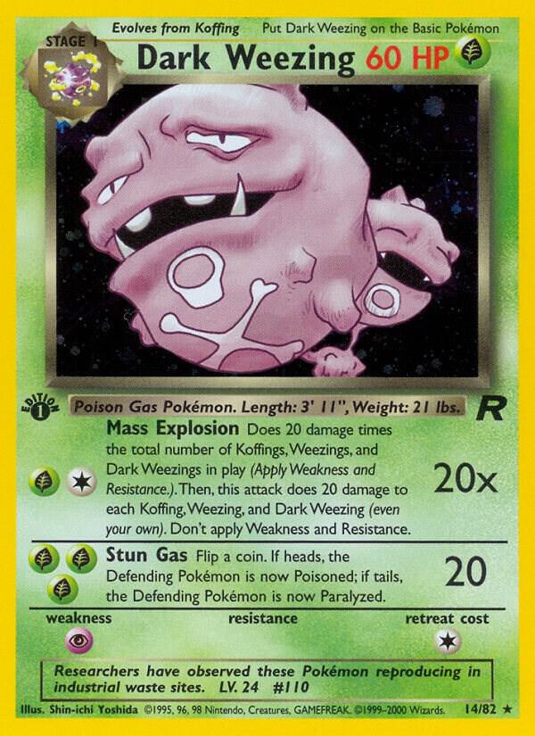 Dark Weezing - Team Rocket #14/82 - Unlimited Holofoil - Lightly Played