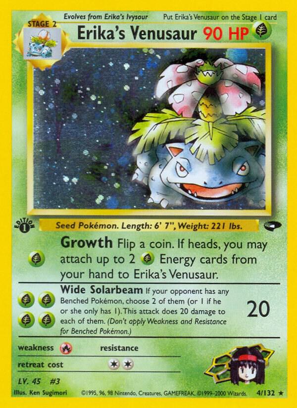 Erika's Venusaur - Gym Challenge #004/132 - Unlimited Holofoil - Lightly Played