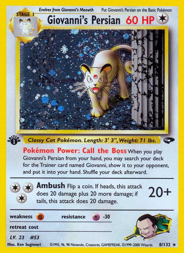 Giovanni's Persian - Gym Challenge #008/132 - Unlimited Holofoil - Near Mint