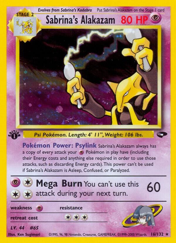 Sabrina's Alakazam - Gym Challenge #016/132 - Unlimited Holofoil - Near Mint