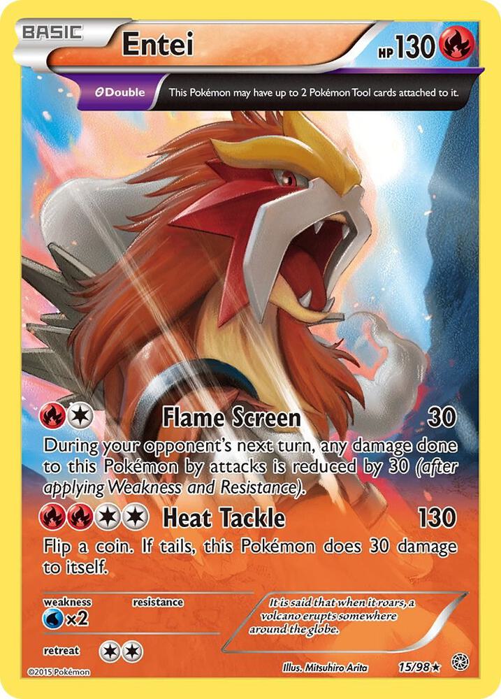 Entei - XY - Ancient Origins #15/98 - Holofoil - Lightly Played