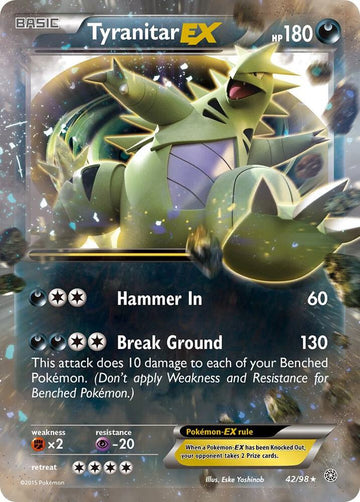 Tyranitar EX - XY - Ancient Origins #42/98 - Holofoil - Moderately Played