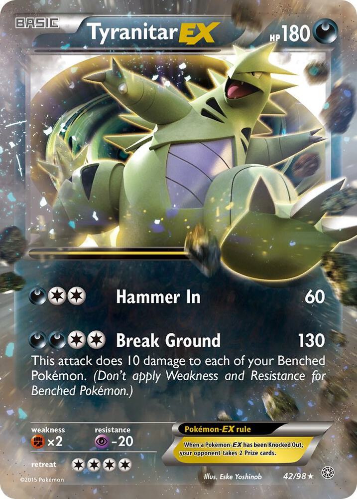 Tyranitar EX - XY - Ancient Origins #42/98 - Holofoil - Moderately Played