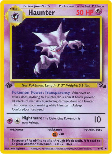 Haunter - Fossil #06/62 - Unlimited Holofoil - Lightly Played