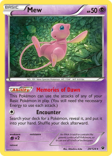 Mew - XY - Fates Collide #29/124 - Holofoil - Lightly Played