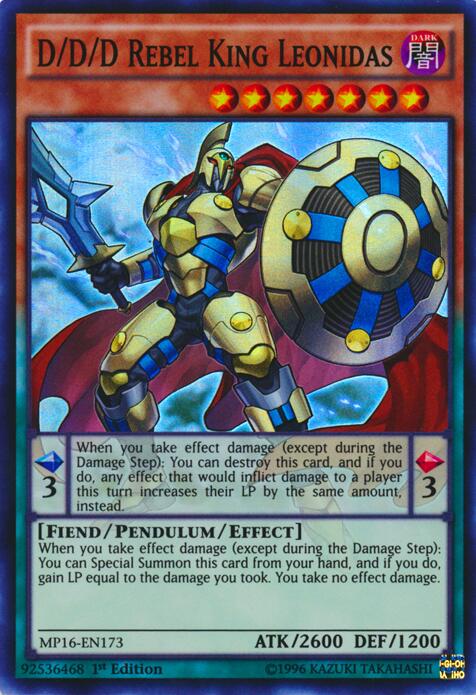 D/D/D Rebel King Leonidas – 2016 Mega-Tins Mega Pack (YuGiOh)