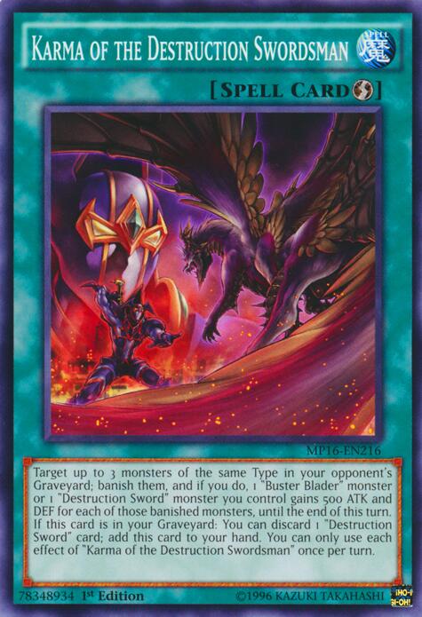 Karma of the Destruction Swordsman – 2016 Mega-Tins Mega Pack (YuGiOh)