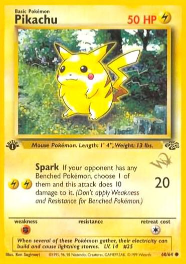 Pikachu [W Stamped] - WoTC Promo #60/64 - Lightly Played