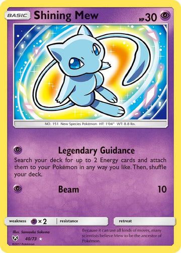 Shining Mew - Shining Legends #40/73 - Holofoil - Lightly Played