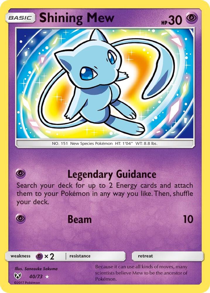 Shining Mew - Shining Legends #40/73 - Holofoil - Lightly Played