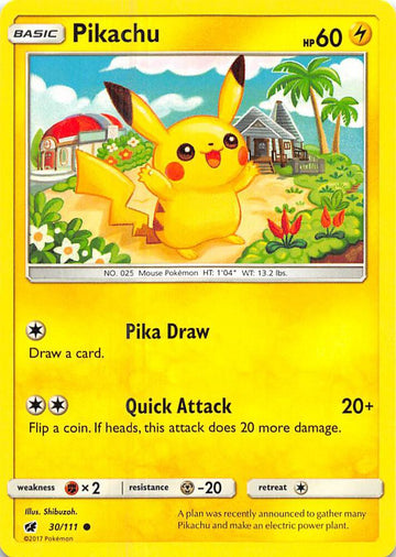 Pikachu - SM - Crimson Invasion #30/111 - Reverse Holofoil - Near Mint