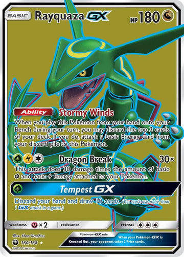 Rayquaza GX - SM - Celestial Storm #160/168 - Holofoil - Near Mint