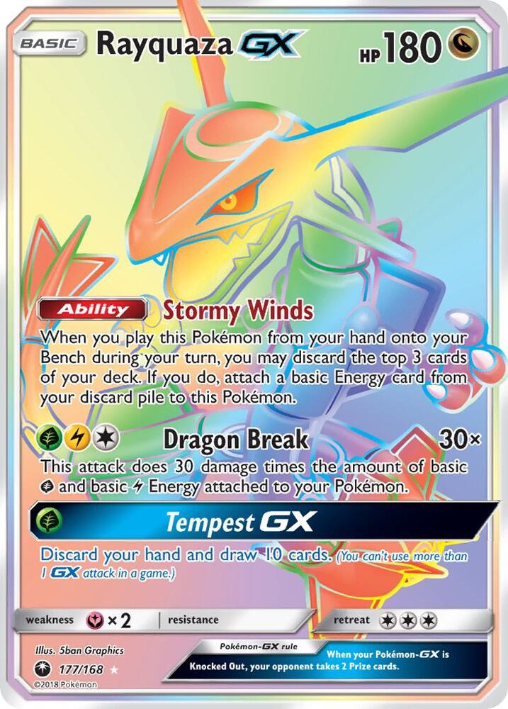 Rayquaza GX - SM - Celestial Storm #177/168 - Holofoil - Near Mint