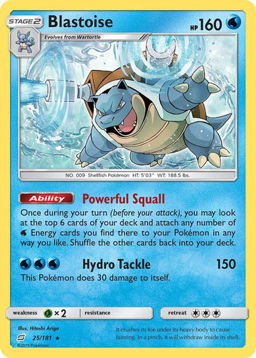Blastoise - SM - Team Up #25/181 - Reverse Holofoil - Lightly Played