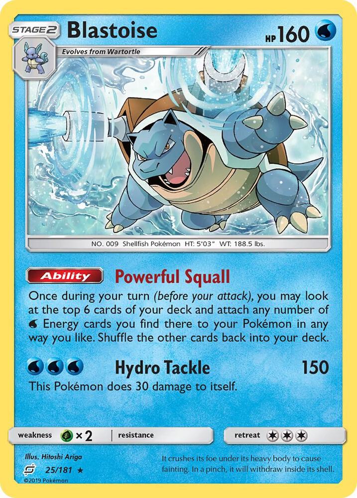 Blastoise - SM - Team Up #25/181 - Reverse Holofoil - Lightly Played