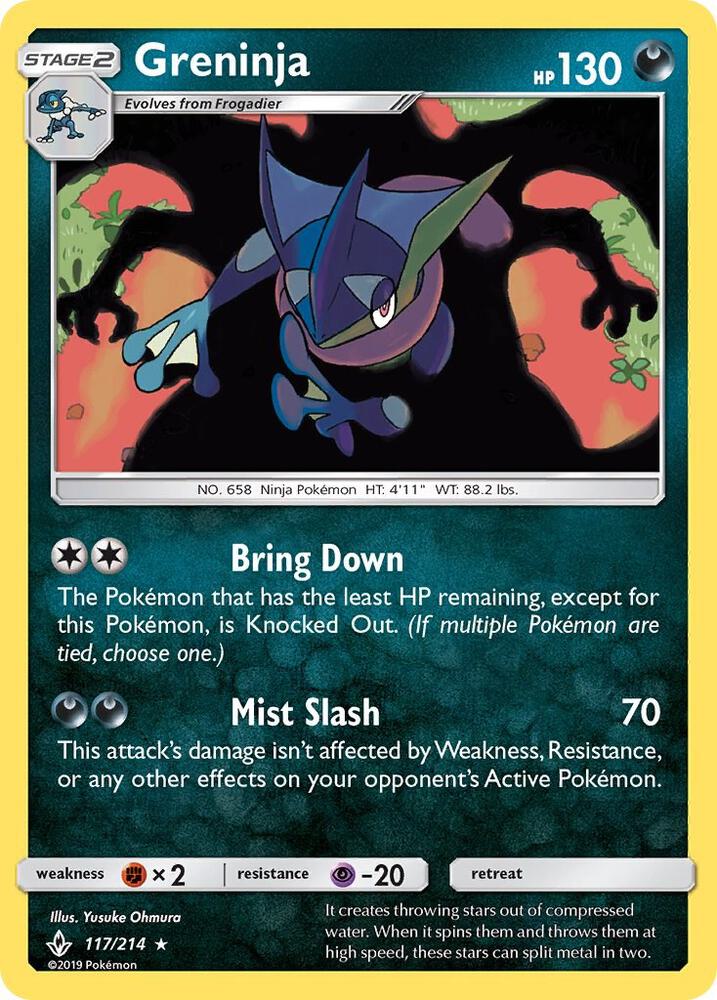 Greninja - SM - Unbroken Bonds #117/214 - Holofoil - Near Mint