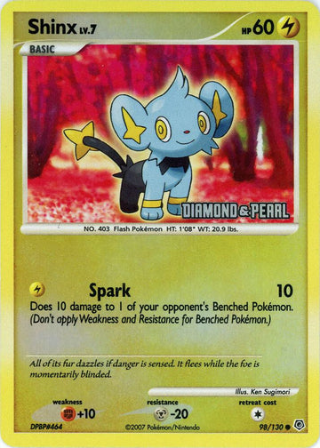 Shinx [Diamond & Pearl] - Burger King Promos #098/130 - Reverse Holofoil - Moderately Played