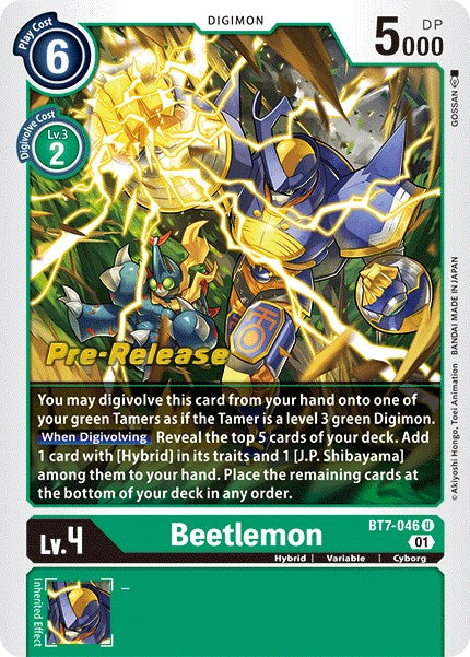 Beetlemon – Next Adventure Pre-Release Cards (Digimon Card Game)