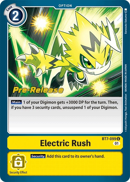 Electric Rush – Next Adventure Pre-Release Cards (Digimon Card Game)