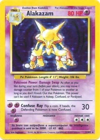 Alakazam - Base Set #001/102 - Holofoil - Lightly Played