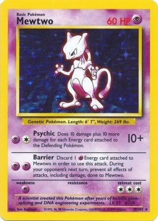 Mewtwo - Base Set #010/102 - Holofoil - Lightly Played