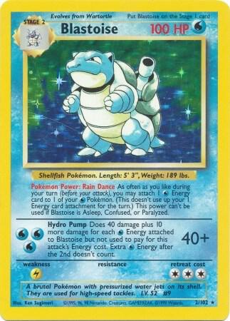 Blastoise - Base Set #002/102 - Holofoil - Moderately Played