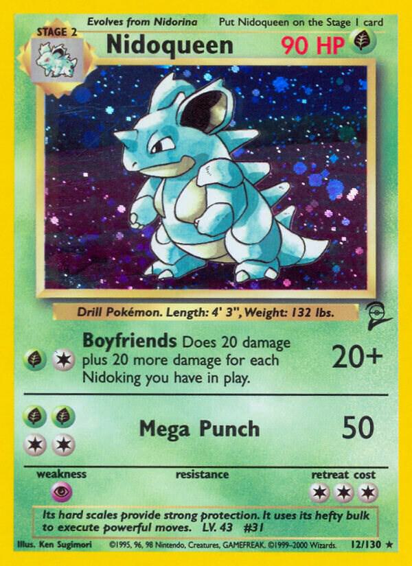 Nidoqueen - Base Set 2 #012/130 - Holofoil - Lightly Played