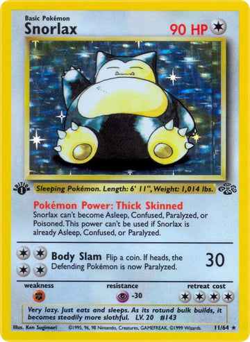 Snorlax - Jungle #11/64 - Unlimited Holofoil - Lightly Played
