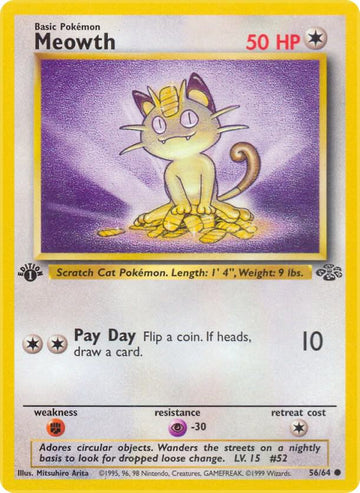 Meowth - Jungle #56/64 - Lightly Played