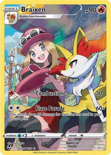 Braixen - SWSH12: Silver Tempest Trainer Gallery #TG01/TG30 - Holofoil - Near Mint
