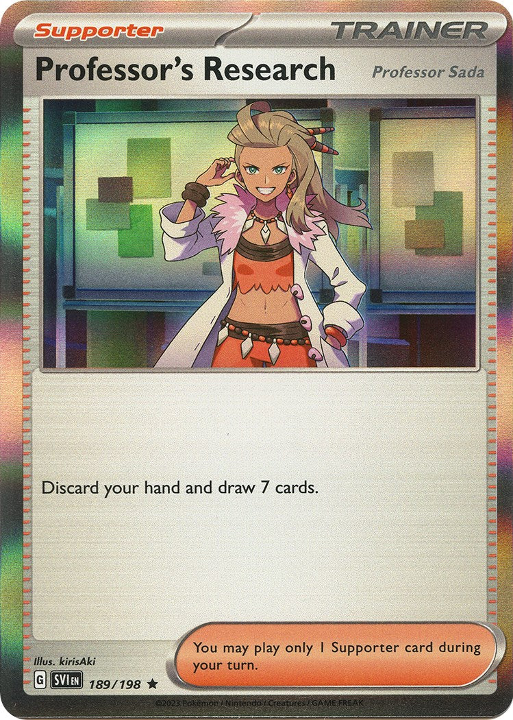 Professor's Research [Professor Sada] - 189/198 – SV01: Scarlet & Violet Base Set (Pokemon)