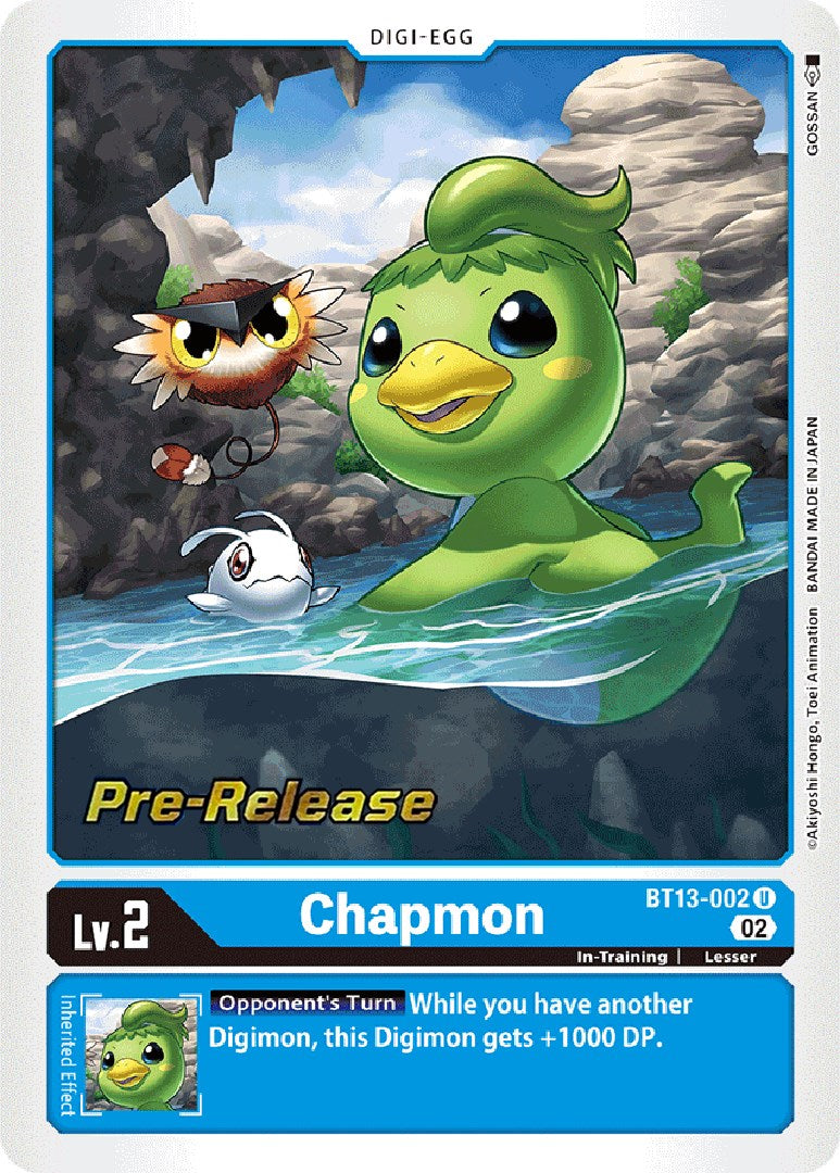 Chapmon – Versus Royal Knights Pre-Release Cards (Digimon Card Game)