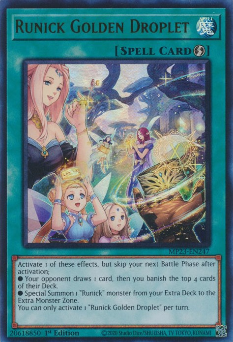 Runick Golden Droplet – 25th Anniversary Tin: Dueling Heroes Mega Pack (YuGiOh)