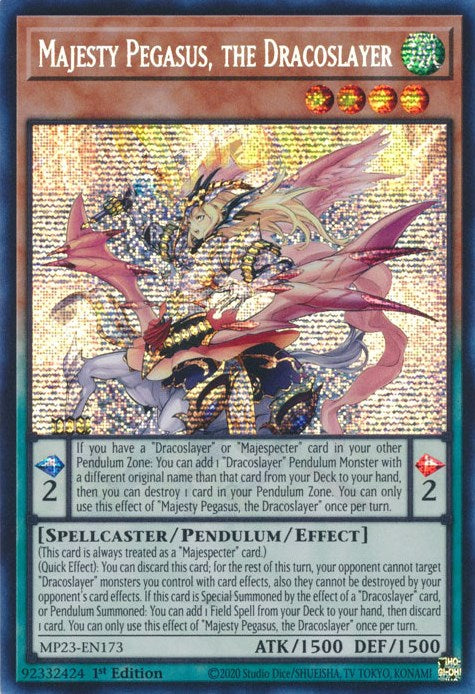 Majesty Pegasus, the Dracoslayer – 25th Anniversary Tin: Dueling Heroes Mega Pack (YuGiOh)