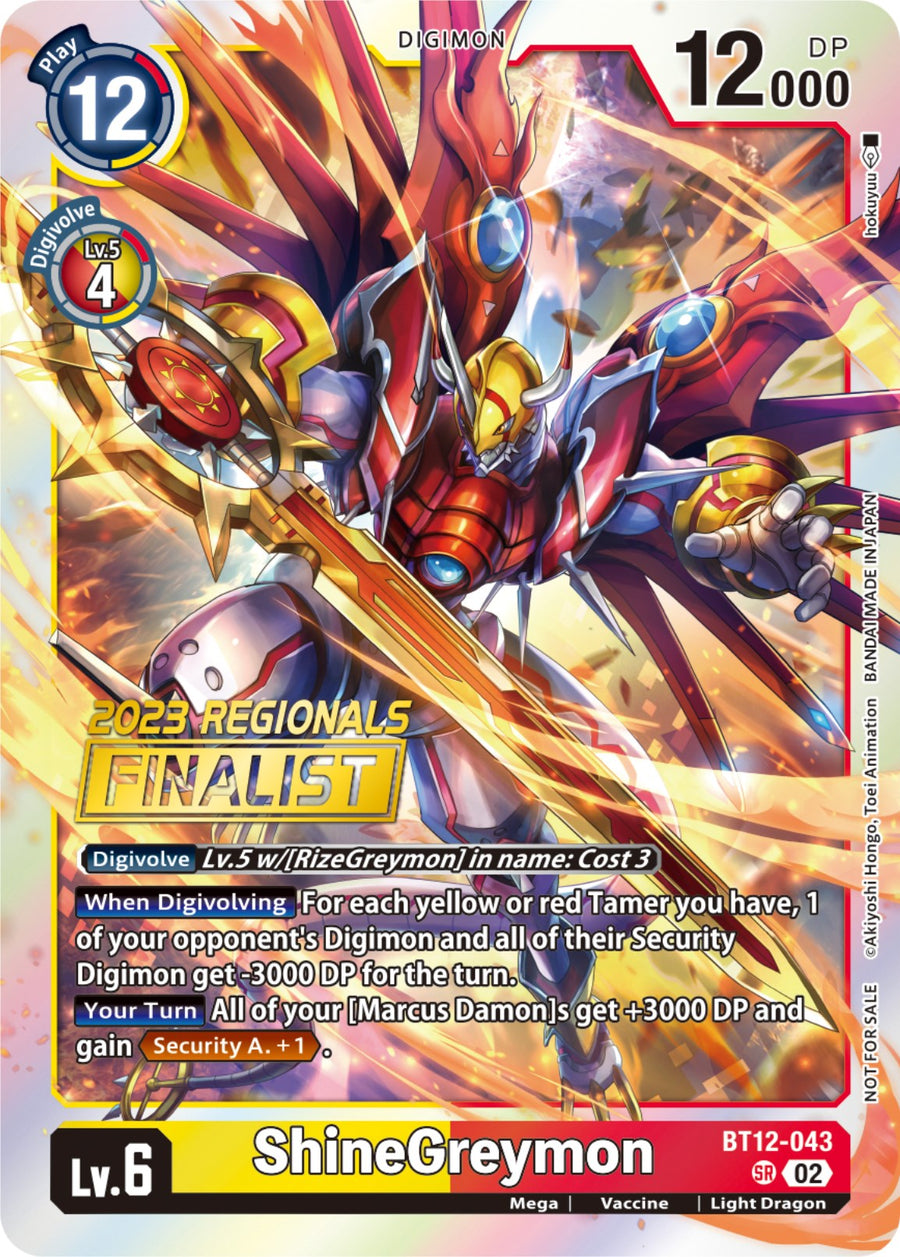 ShineGreymon (2023 Regionals Finalist) – Across Time (Digimon Card Game)