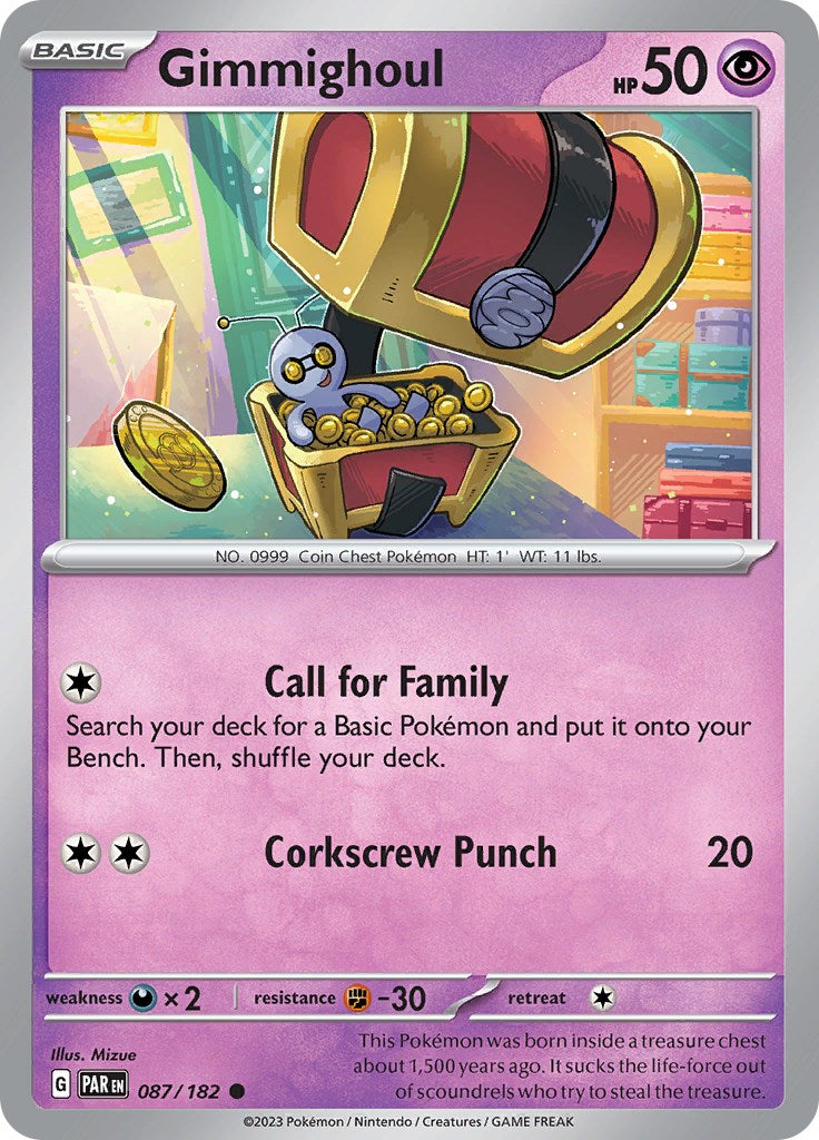 Gimmighoul - 087/182 – SV04: Paradox Rift (Pokemon)