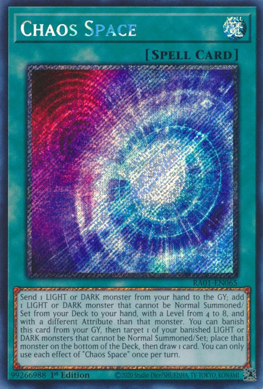 Chaos Space (Platinum Secret Rare) – 25th Anniversary Rarity Collection (YuGiOh)