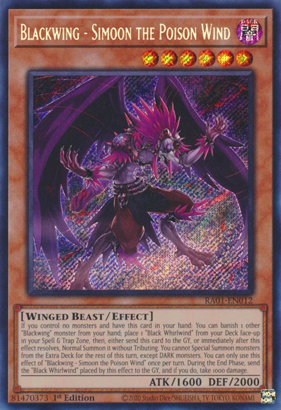 Blackwing - Simoon the Poison Wind (Secret Rare) – 25th Anniversary Rarity Collection (YuGiOh)