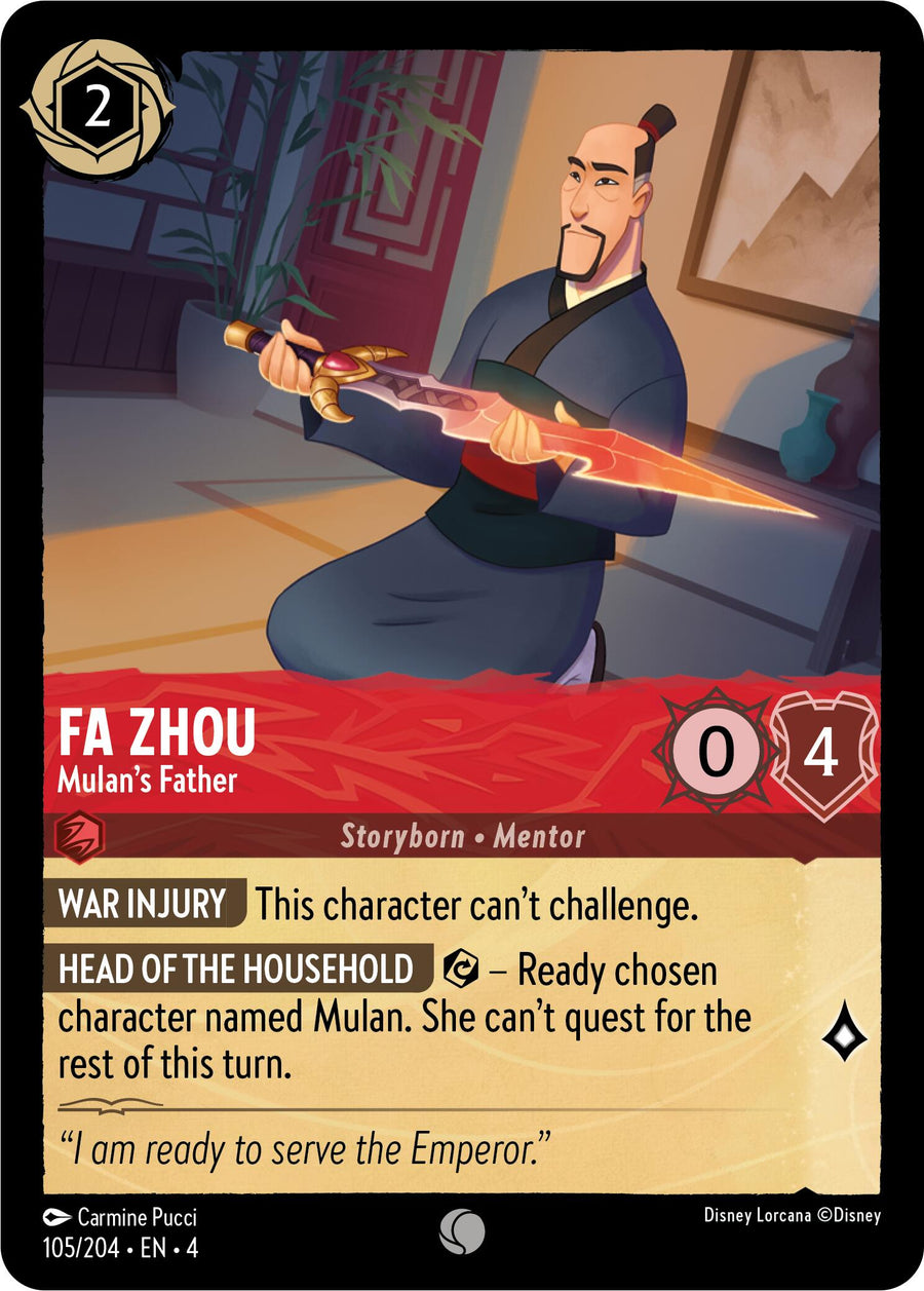 Fa Zhou - Mulan's Father – Ursula's Return (Disney Lorcana)