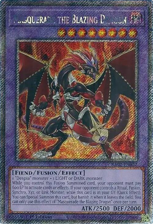 Masquerade the Blazing Dragon (Platinum Secret Rare) – 25th Anniversary Rarity Collection II (YuGiOh)