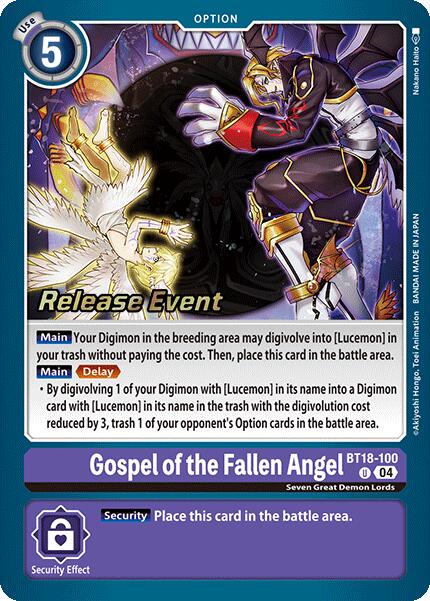 Gospel of the Fallen Angel – Release Special Booster 2.0 Celebration Event Cards (Digimon Card Game)