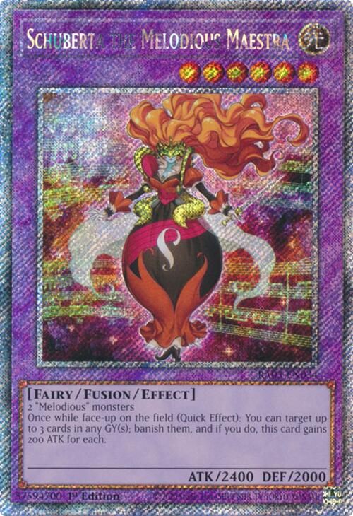Schuberta the Melodious Maestra (Platinum Secret Rare) – Quarter Century Bonanza (YuGiOh)