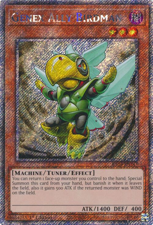 Genex Ally Birdman (Platinum Secret Rare) – Quarter Century Bonanza (YuGiOh)