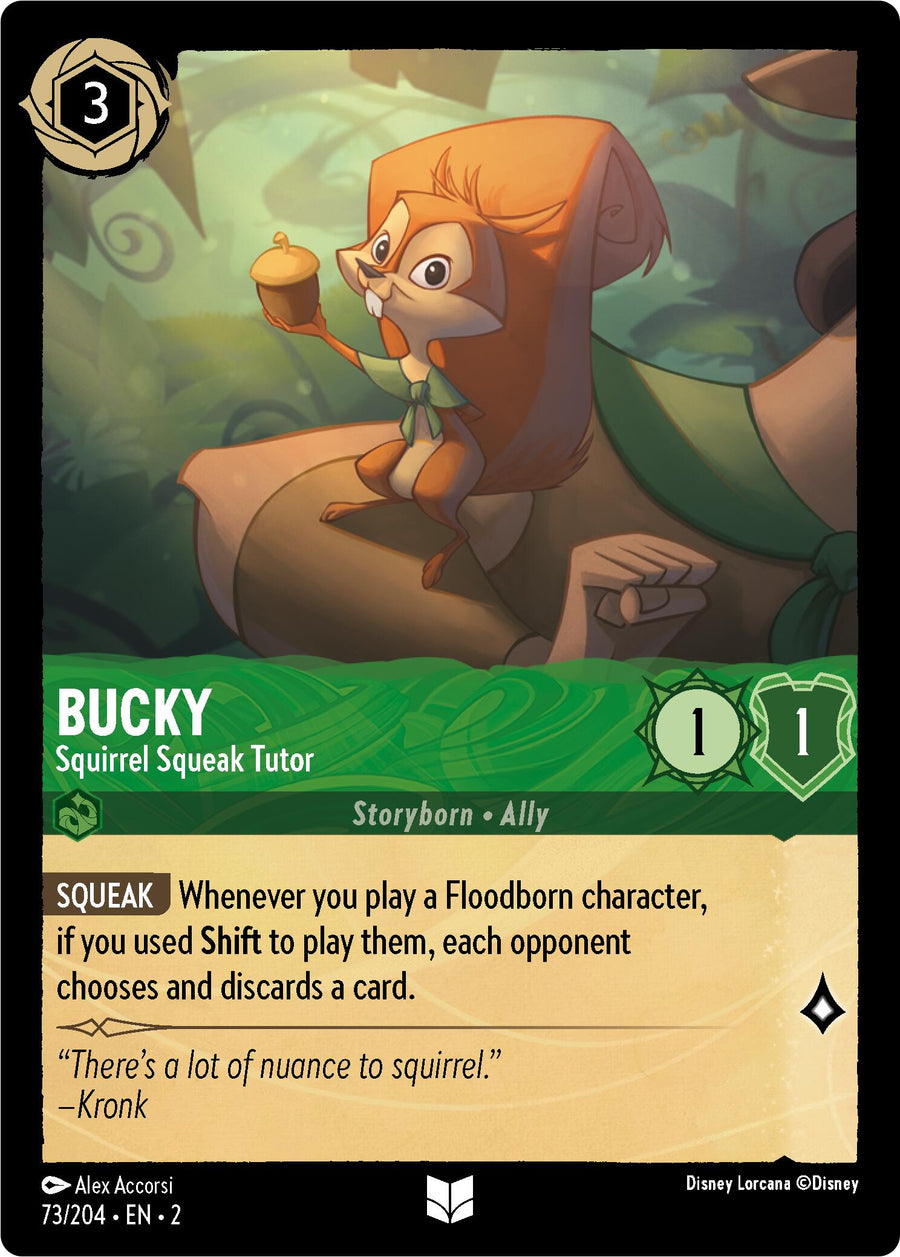 Bucky - Squirrel Squeak Tutor (Errata Version) – Rise of the Floodborn (Disney Lorcana)